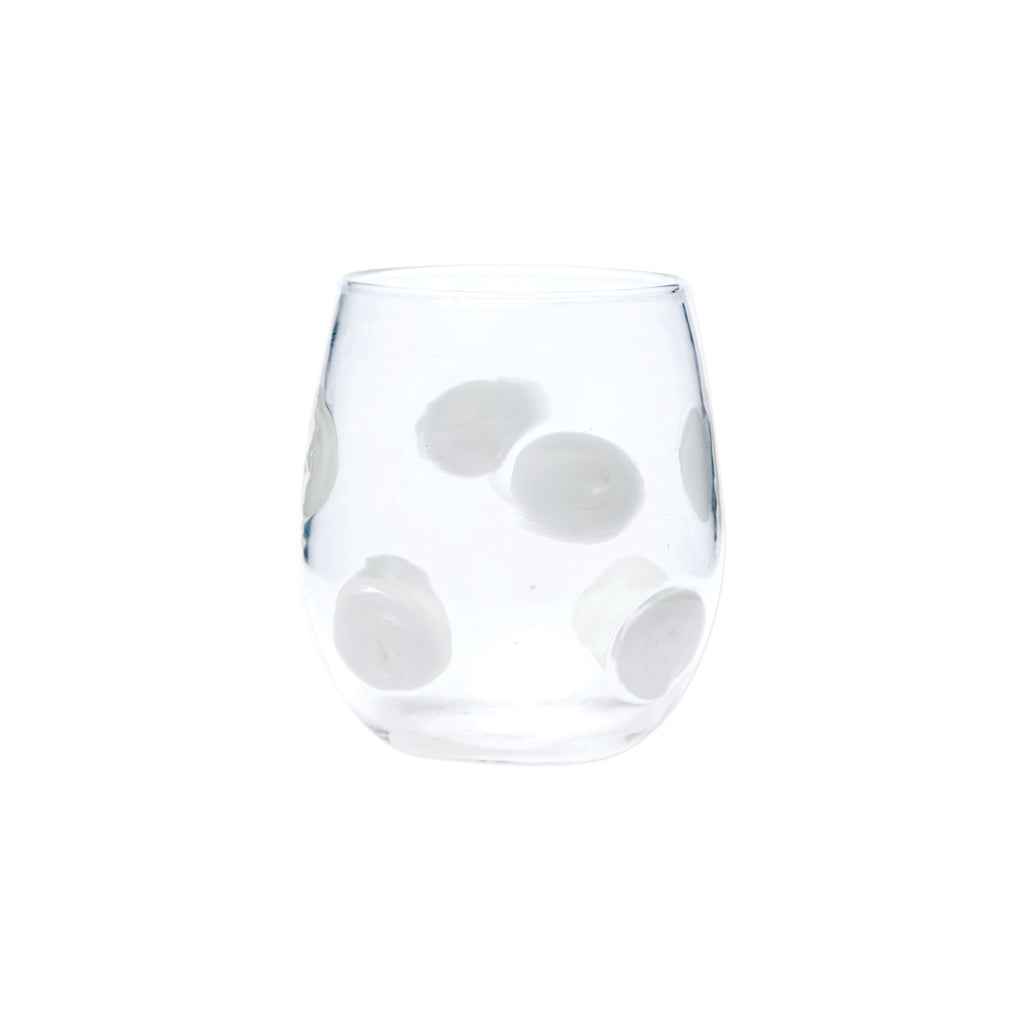 Vietri Drop Blue Stemless Wine Glass